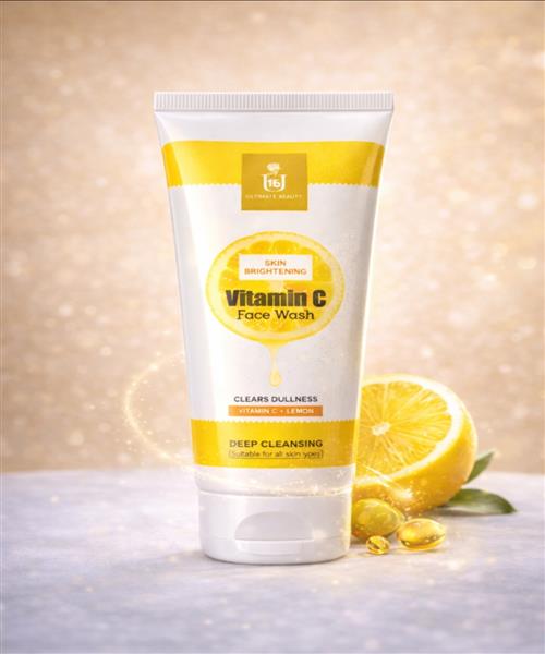 Vitamin C Face Wash (ultimate beauty)– Skin Brightening & Deep Cleansing | Vitamin C + Lemon | Suitable for All Skin Types | 100ml